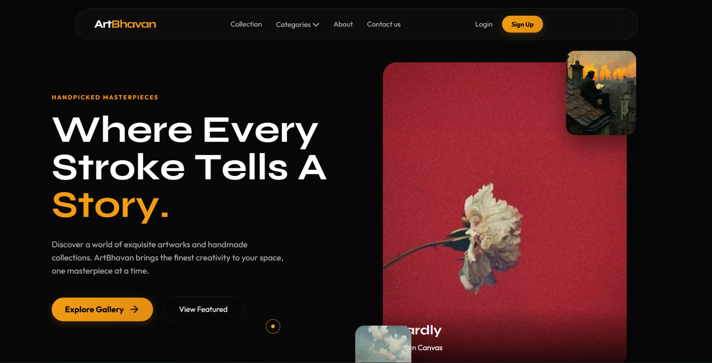 Artbhavan - Modern Art Gallery Website Interface